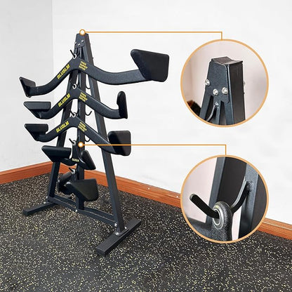 Gym Fitness LAT Pull Down Bar Storage Rack for Mag Grip - Heavy Duty A-Frame Stand for LAT Pulldown Attachments