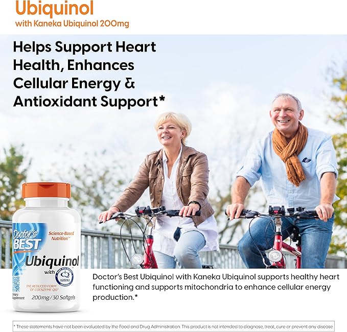 Doctor's Best Ubiquinol with Kaneka QH, Enhances Cellular Energy, Antioxidant, Non-GMO, Gluten & Soy Free, 200 mg, 120 Count