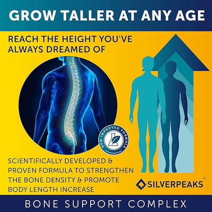 Growth Capsules to Grow Taller - Height Growth Maximizer with Calcium for Bone Strength - Made in USA - Natural Get Taller Supplement to Increase Bone Growth - Free of Growth Hormone
