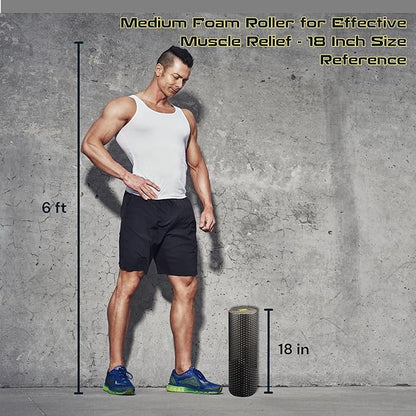 High-Density Foam Muscle Roller – Textured Foam Rollers 18-inch (Medium, 45 x 15 cm)