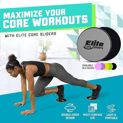 Elite Sportz Core Sliders for Working Out - 2 Compact,
