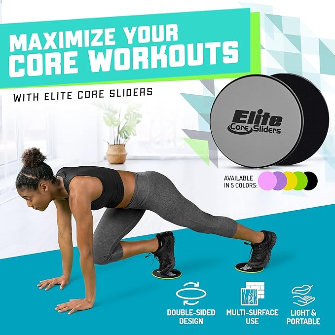Elite Sportz Core Sliders for Working Out - 2 Compact,