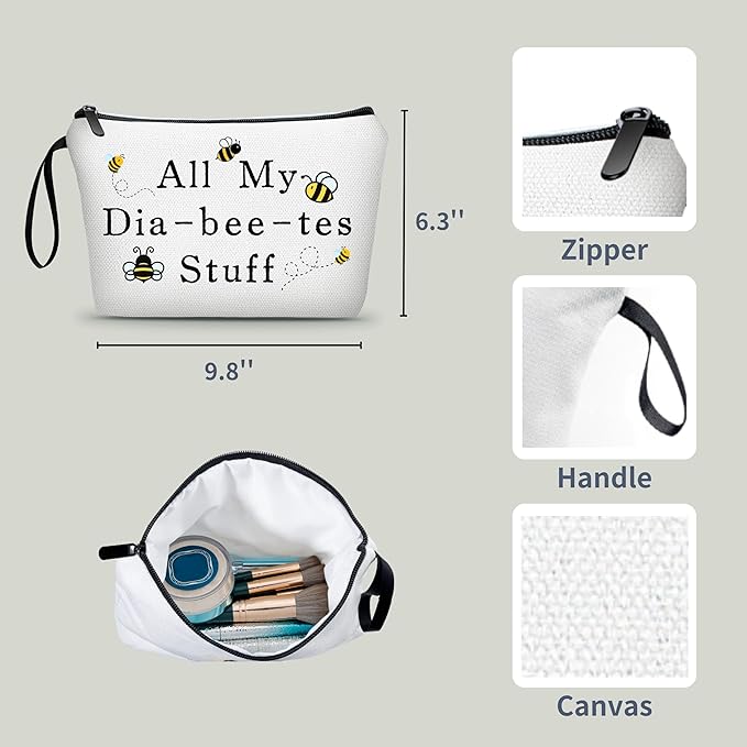 Diabetic Gifts,Medicine Pouch,Makeup Bag Cute,Pill Pouch Bags,Bag Full Of Drugs,Diabetic Bags,Travel Cosmetic Bag,Diabetes Accessories,Christmas Gifts for Women