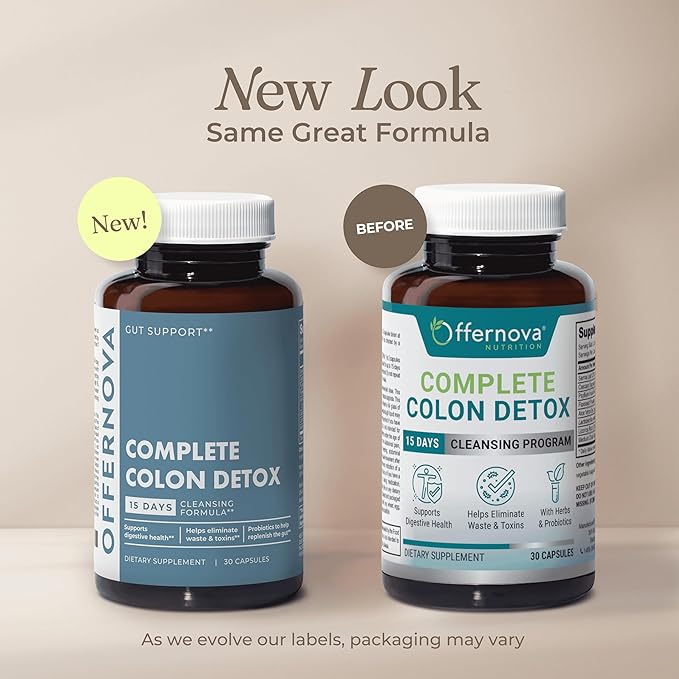 Complete Colon Detox 15 Days 30 Capsules, All Natural Colon Cleanser for Bloating and Constipation Relief for Women & Men, Advanced Gut Cleanse Detox