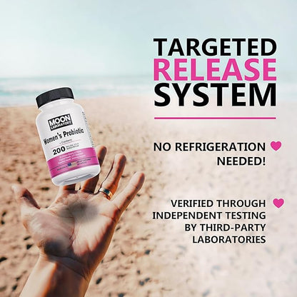Premium Women's Probiotic, Prebiotic + Cranberry, 200 Billion CFUs, 35 Unique Strains & Fibers. PH Balance, Digestive, UTI & Overall Feminin Health. 60 Capsules.