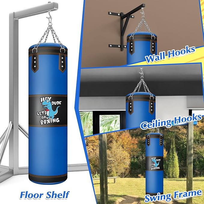 Punching Bag for Kids, 2.7FT Hanging Boxing Bag with Boxing Gloves, Kids Boxing Set Kickboxing Bag for Youth Boxing Karate Muay Thai Kick Taekwondo Training