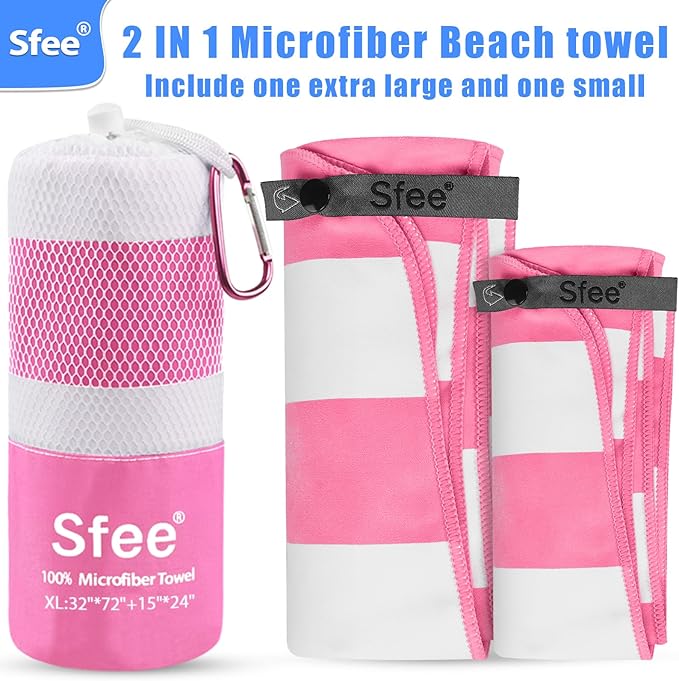 Sfee 2 in 1 Microfiber Oversized Beach Towel