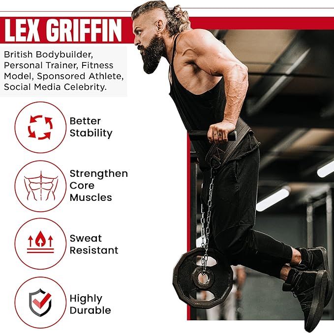 RDX Dip Belt for Weight Lifting 36 Inch 6” Padded
