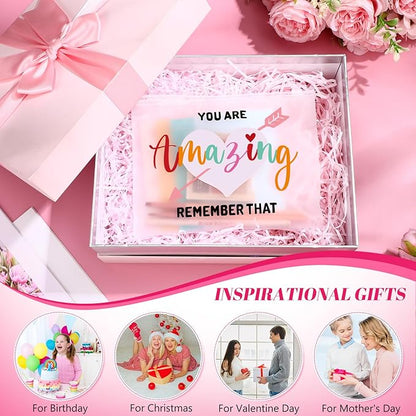 Reginary 100 Pcs Inspirational Gifts for Girls Women Travel Cheer Makeup Bag Bulk Loved Quotes Cosmetic Bags with Zipper Thank You Encouragement Birthday Gift Bag (Elegant)
