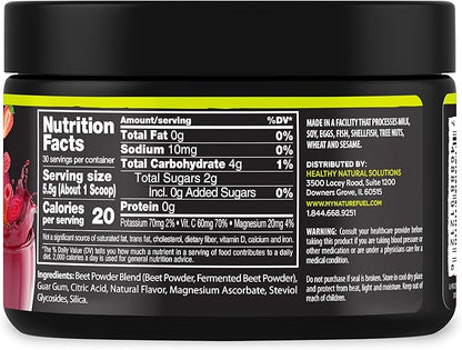 Healthy Delights Nature Fuel Power Beets - Super Concentrated Non-GMO Beet Juice Powder - Delicious Mixed Berry Flavor - 30 Servings - Pantry Friendly (Packaging May Vary)