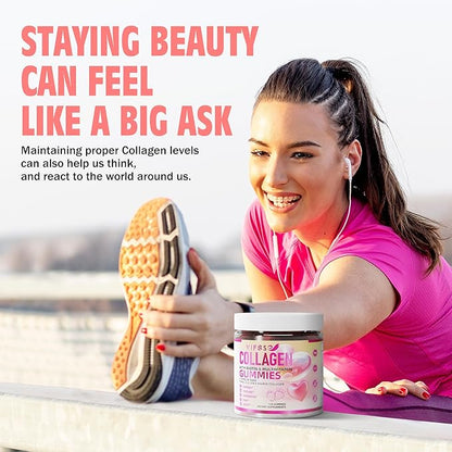 Collagen Peptide Gummies for Women,120 Sugar-Free Hydrolyzed, Extra Strength 2500mg Protein Type I,II,III,V,X with 15000mcg Biotin and Vitamin A B6 B12 C D E for Hair Skin Nail