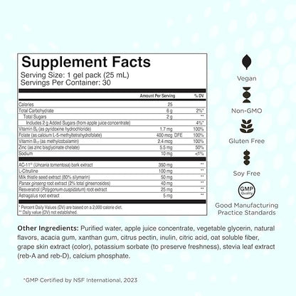 HealthyCell Telomere Length - Anti Aging Supplement with Cats Claw for DNA Repair, Cell Health, Stem Cell Support - Clinically Proven Ingredient AC11 - Maximum Absorption - 30 Gel Packs