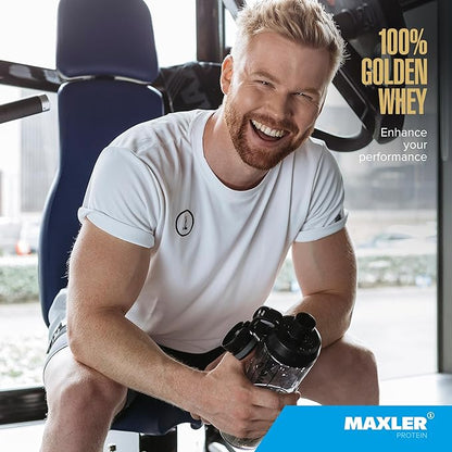 Maxler 100% Golden Whey Protein - 24g of Premium Whey Protein Powder per Serving - Pre, Post & Intra Workout - Fast-Absorbing Whey Hydrolysate, Isolate & Concentrate Blend - Salted Caramel 5 lbs