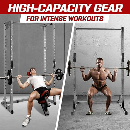 Yes4All Power Rack J-Hooks & Attachments – Heavy Duty Barbell Holders Compatible with 2x2 & 3x3 Power Racks for Home Gym