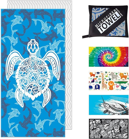 Beach Towel - Microfiber Beach Towels(63" x 32" 1Pcs)- Quick