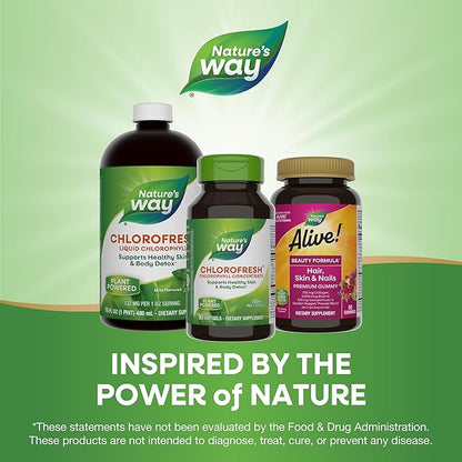 Nature’s Way Chlorofresh Chlorophyll Concentrate, Supports Detox Pathways*, Chlorophyllin Copper Complex, Supports Healthy Skin*, Internal Deodorant*, 90 Softgels (Packaging May Vary)