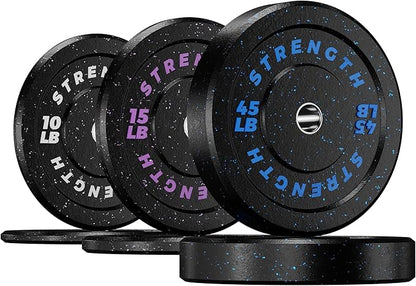 GIKPAL Bumper Plates 2-inch Rubber 10lbs-55lbs