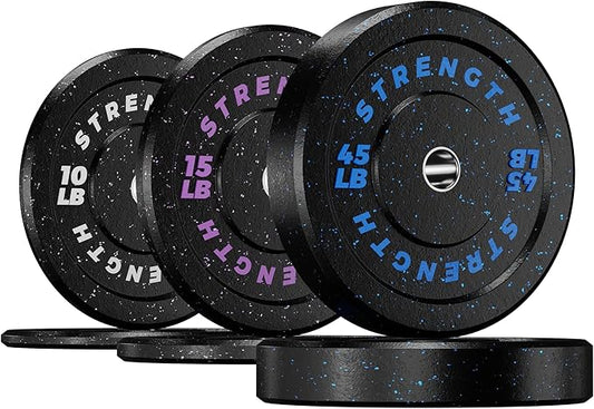 GIKPAL Bumper Plates 2-inch Rubber 10lbs-55lbs