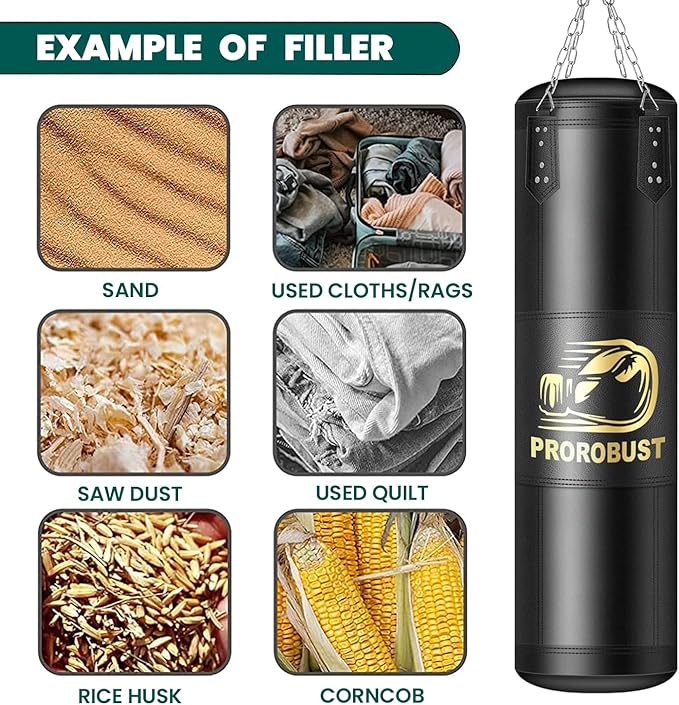 Prorobust Punching Bag for Adults, Red 4ft Oxford Heavy Boxing Bag Set with 12 oz Gloves for MMA Kickboxing Boxing Karate Home Gym Training (Unfilled)