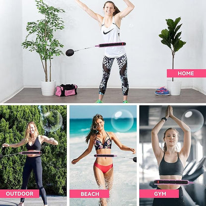 Pilates Circles Weighted Smart Fit Hoop for Adults 16 Detachable Ball,42''