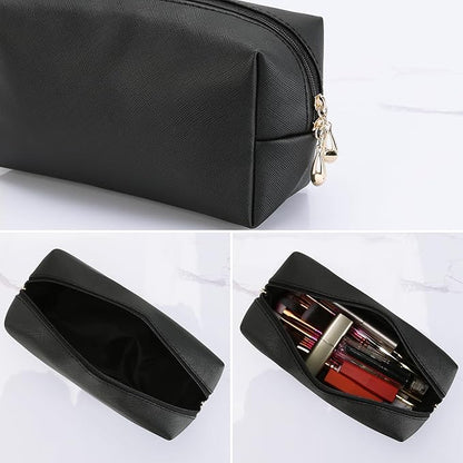 HAOGUAGUA Makeup Bag Pouch Purse Organizer Waterproof Travel Cosmetic Organizer for Women Girl Medium Size (Black)