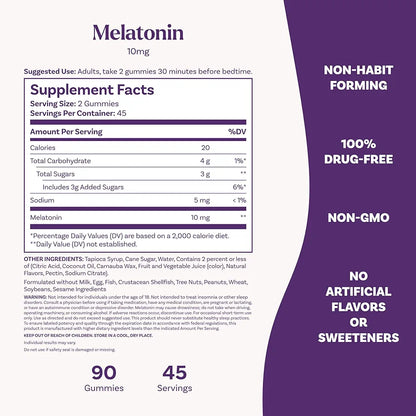 Natrol Melatonin Gummies, Sleep Support, 90 Strawberry-Flavored Adult Melatonin Gummies, 10 mg Sleep Aids for Adults