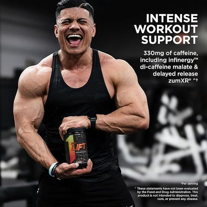 Rule 1 preLIFT Pre-Workout - 6g Citrulline, 3.2g Beta Alanine, 3 Caffeine Sources + 20 Others for Energy, Alertness, & Endurance (30 Servings, Acai Berry)