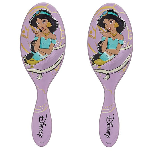 Wet Brush Disney Original Hair Detangler, Jasmine (Elegant Princess), Ultra-Soft IntelliFlex Bristles, Detangling Brush Glides Through Tangles (Wet Dry & Damaged Hair), Women & Men (Pack of 2)