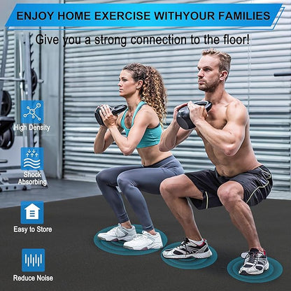 BesWin Large Exercise Mat 8'x4'x6mm/8mm, Extra Thick Workout Mats for Home Gym Flooring, High Density Non-Slip Gym Mats Fitness Mat for Cardio, Weights, Jump Rope, Fitness-Use With or Without Shoes