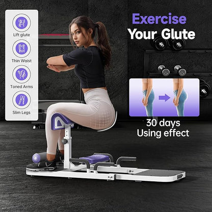 Hip Thrust & Squat Machine for Home – Multi-Function Glute Builder, Leg & Core Strengthening Equipment – Adjustable Sissy Squat, Hip Thrusts, Squat Assist Machine for Home Gym