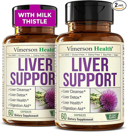 Liver Cleanse Detox & Repair Milk Thistle Supplement. Liver Support with Choline, Artichoke Extract, Chicory & Dandelion Root Supplement. Milk Thistle Liver Detox & Liver Cleanse. Liver Health 2-Pack