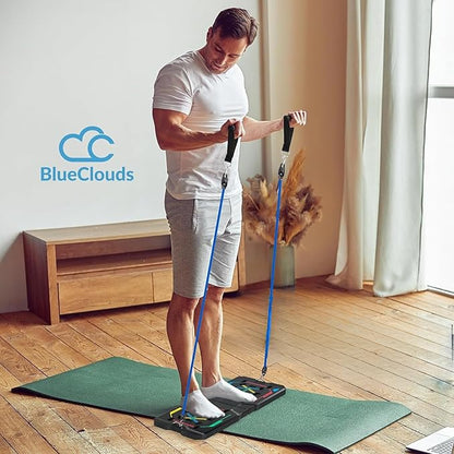 BlueClouds Push Up Board and Pilates Bar Kit
