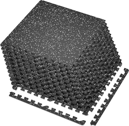 SUPERJARE 0.4 Inch Gym Flooring for Home Gym 12 Tiles