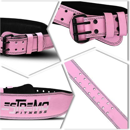 ESTREMO weight lifting belts Cowhide Gennie Leather Squat 4 Inches