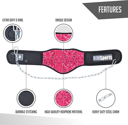 RIMSports Dip Belt For Weight Lifting - Weighted