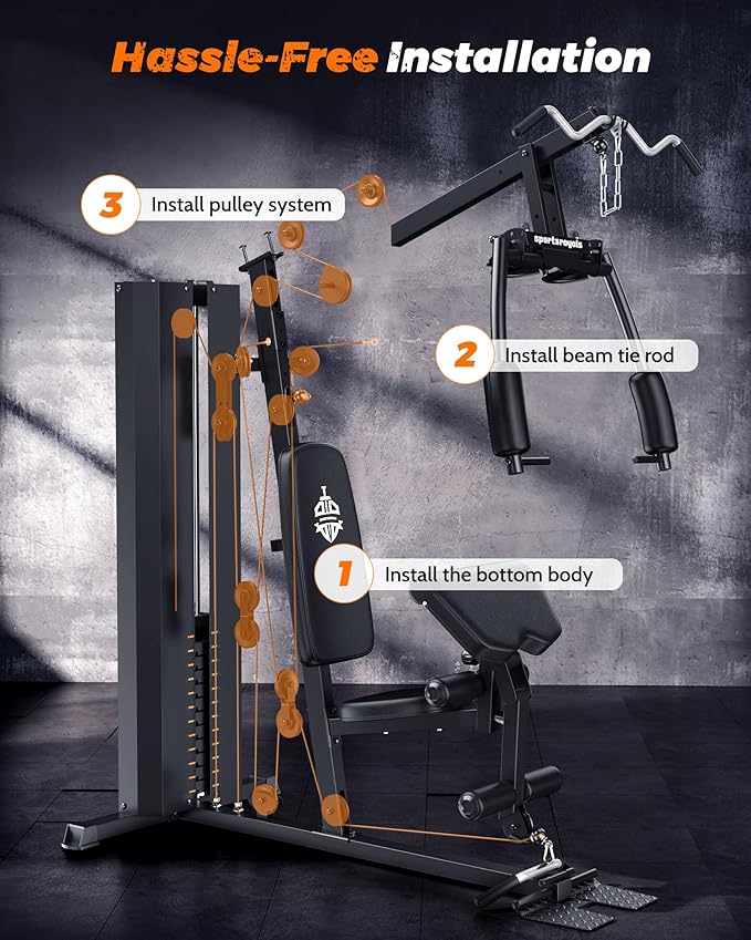 Home Gym, Multifunctional Gym Equipment, Home Gym Station 154LBS Weight