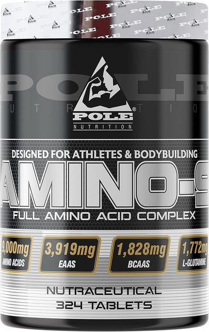 Amino 9 | Full Amino Acid Complex for Athletes & Bodybuilders | Nutraceutical Supplement for Enhanced Performance | 324 Tablets, 54 Servings