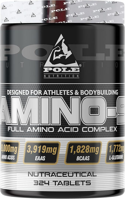 Amino 9 | Full Amino Acid Complex for Athletes & Bodybuilders | Nutraceutical Supplement for Enhanced Performance | 324 Tablets, 54 Servings