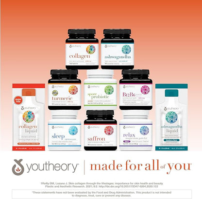 Youtheory Collagen Powder - Premium Collagen Supplement with Vitamin C & Biotin - Supports Healthy Hair, Nails, Skin & Joints* - Dairy, Soy & Gluten Free - Unflavored, 10 oz