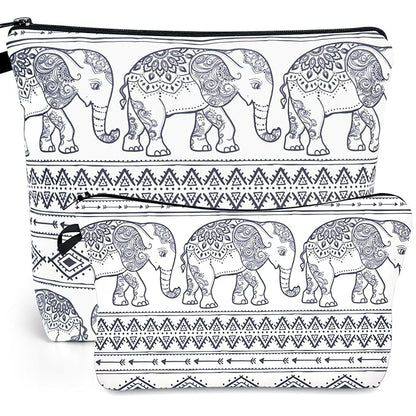Noozion 2pcs Cosmetic Bag for Women Makeup bag Organizer Small Mini Travel Makeup Pouch for toiletries Water Resistant Girls Gift