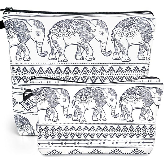 Noozion 2pcs Cosmetic Bag for Women Makeup bag Organizer Small Mini Travel Makeup Pouch for toiletries Water Resistant Girls Gift