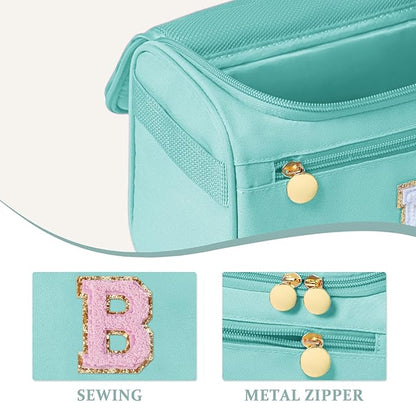 COSHAYSOO Popular Social Worker Volunteer Appreciation Gifts Thank You Office Work Anniversary Present for Admin Assistant Secretary, Initial Hanging Toiletry Bag Waterproof Teal Blue Letter B