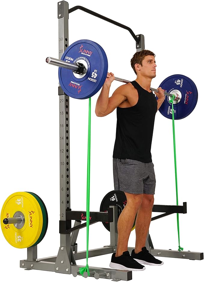 Sunny Health & Fitness Power and Squat Rack 360° Swivel