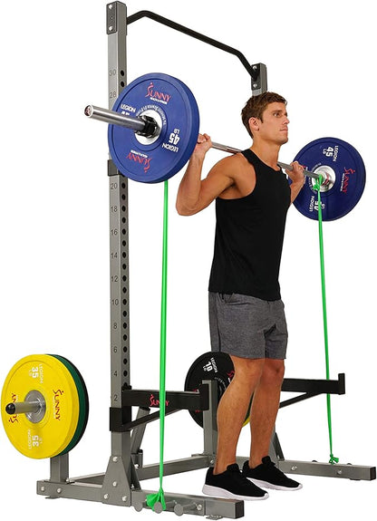 Sunny Health & Fitness Power and Squat Rack 360° Swivel