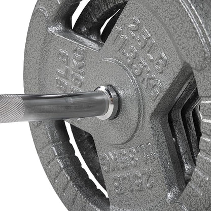 Signature Fitness Cast Iron Standard Weight Plates Including 5FT Standard 45-Pound Set (35 Pounds 10 Pounds