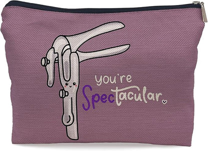 Ayxvt OBGYN Cosmetic Makeup Bag - Medical Office Decor, Midwife Gifts, Gifts Ideas for Doctors (Purple)