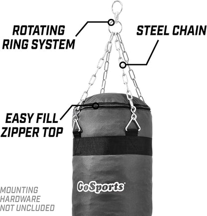 GoSports Fillable Punching Bag Training Aid - Great for Boxing, MMA, Muay Thai and More, Fill with Clothes and Rags
