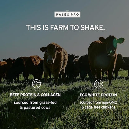 PaleoPro Protein Powder Grass-Fed, Pastured, Cage-Free Protein | Gluten Free, Dairy Free. No Sugar, Soy, Grains or Net Carbs | Paleo & Keto Friendly - 15 Servings (16 oz, Ancient Cacao)