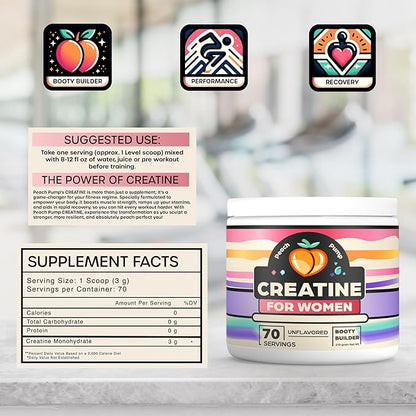 Creatine for Women - Creatina - Creatine for Women Booty Gain - Creatine Powder - Womens Creatine - Booty Builder - 70 Servings: Unflavored