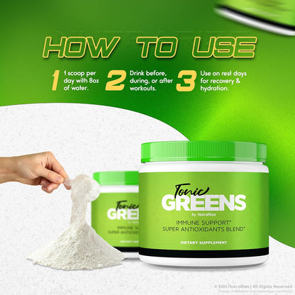 (3 Pack) Tonic Greens, All-Natural Supplement in a Jar for Immune Support, TonicGreens, Delicious Way to Detox The Body, Tonic Green Powder for Health and Wellness Reviews (90 Servings)